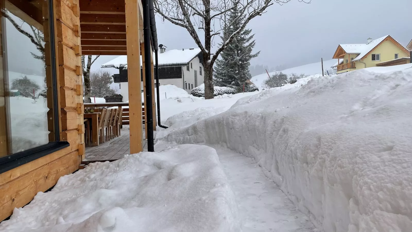 Holzchalet Tauplitz-Garten Winter
