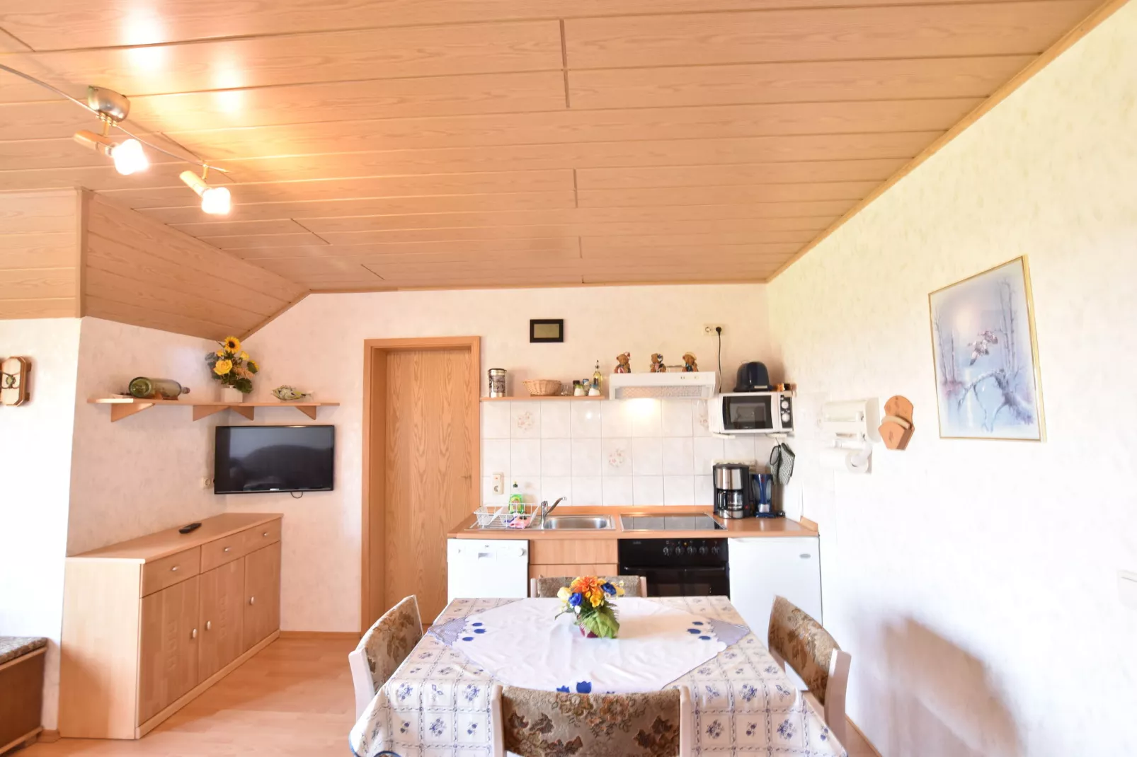 Ferienwohnung mit Feldblick-Kitchen