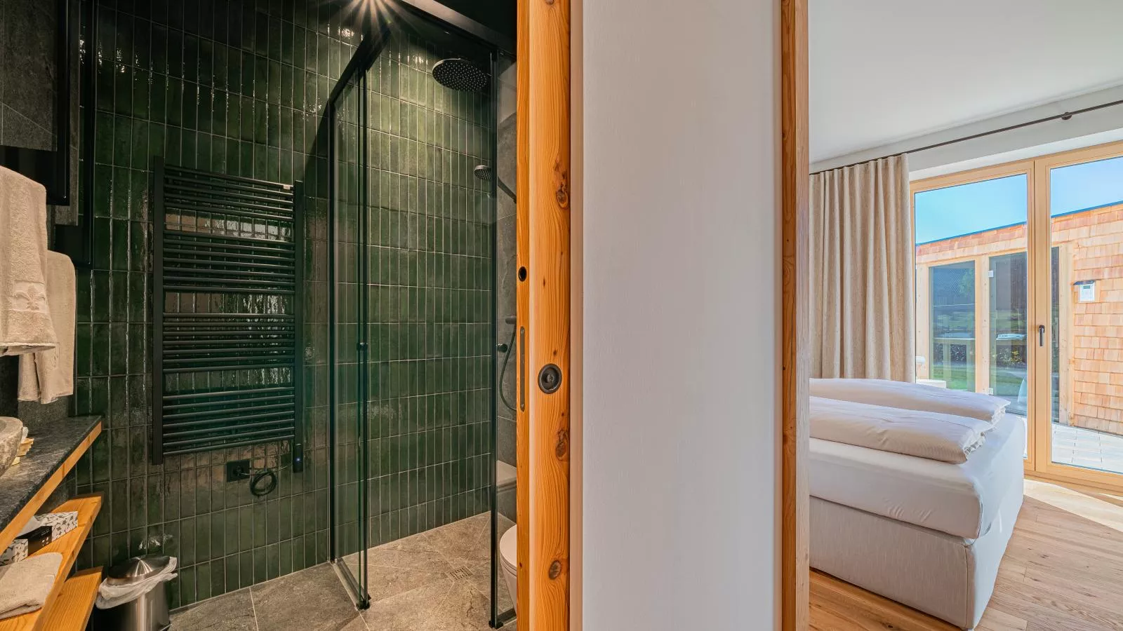Premium Apartments SunnseitPanorama-Badezimmer