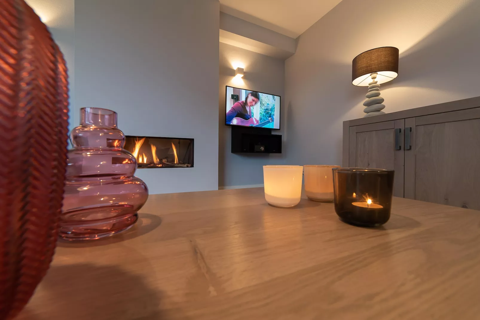 6 persoons vrijstaand met sauna/hond-Living room