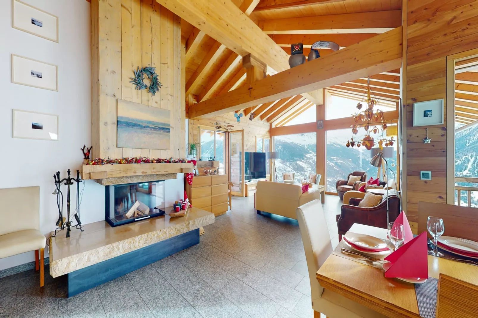 Etoiles des Neiges LUXE & JACUZZI chalet 12 pers-Living room