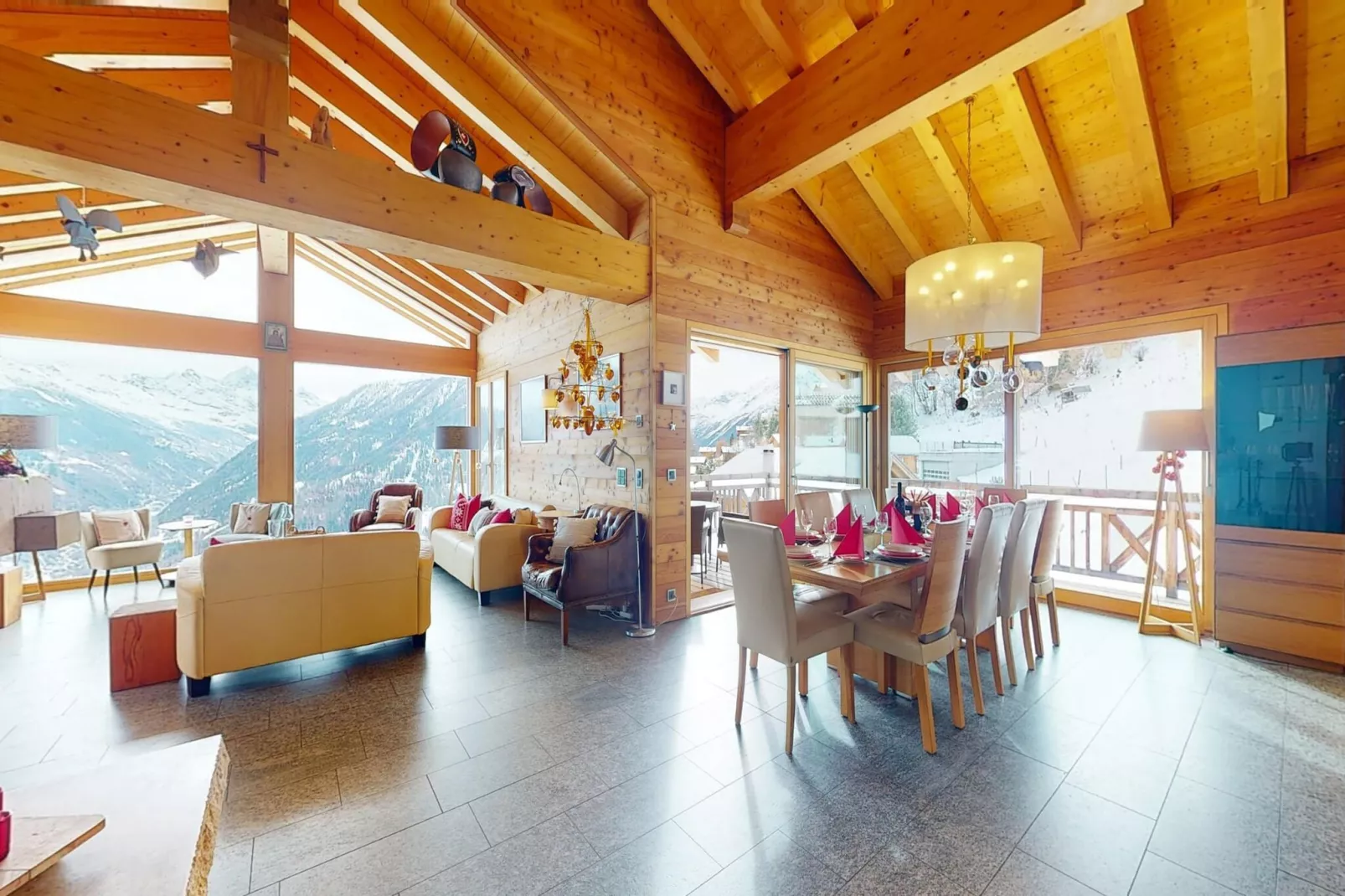 Etoiles des Neiges LUXE & JACUZZI chalet 12 pers-Living room