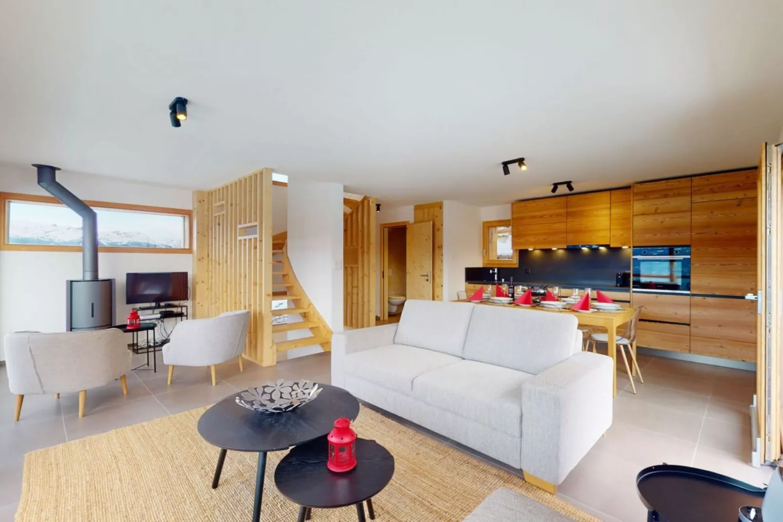 Teddy's VIEW & QUIET chalet 6 pers-Wohnzimmer