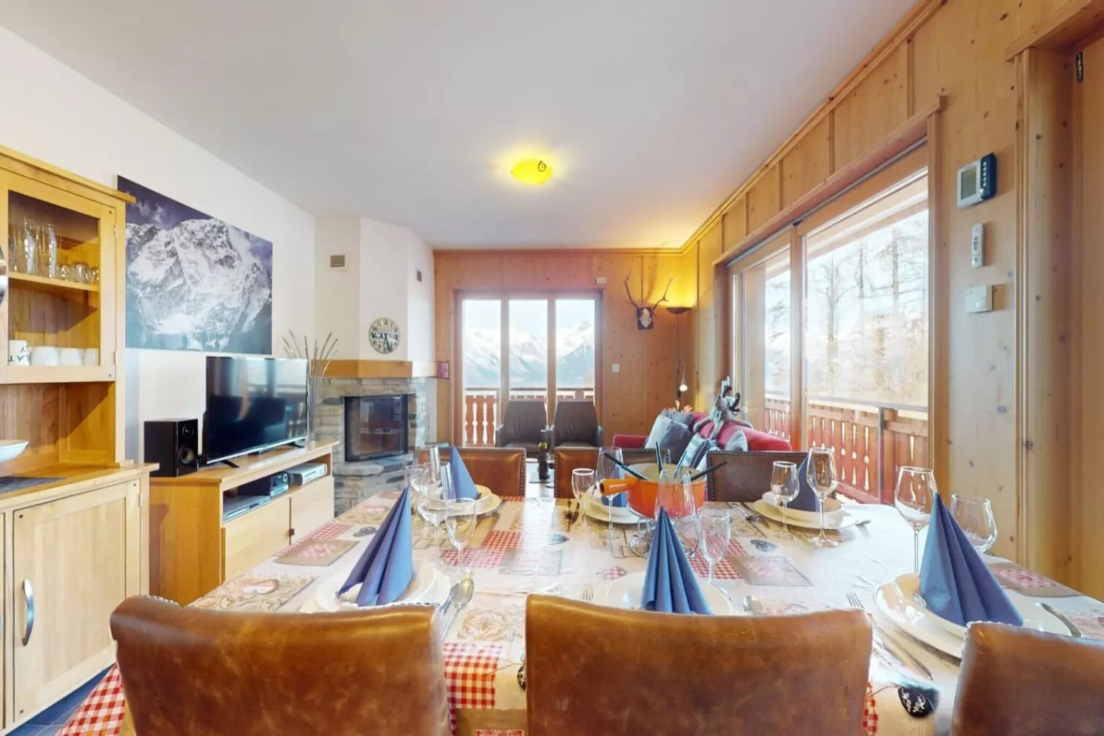 Hauts de Veysonnaz HV1 010 - SAUNA apartment 6 per-Living room
