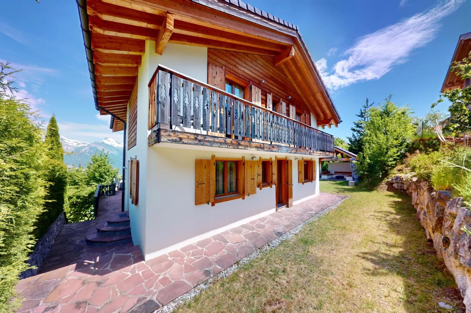 Axaari - VIEW & SWIMMING POOL chalet 10 pers-Außenbereich Sommer