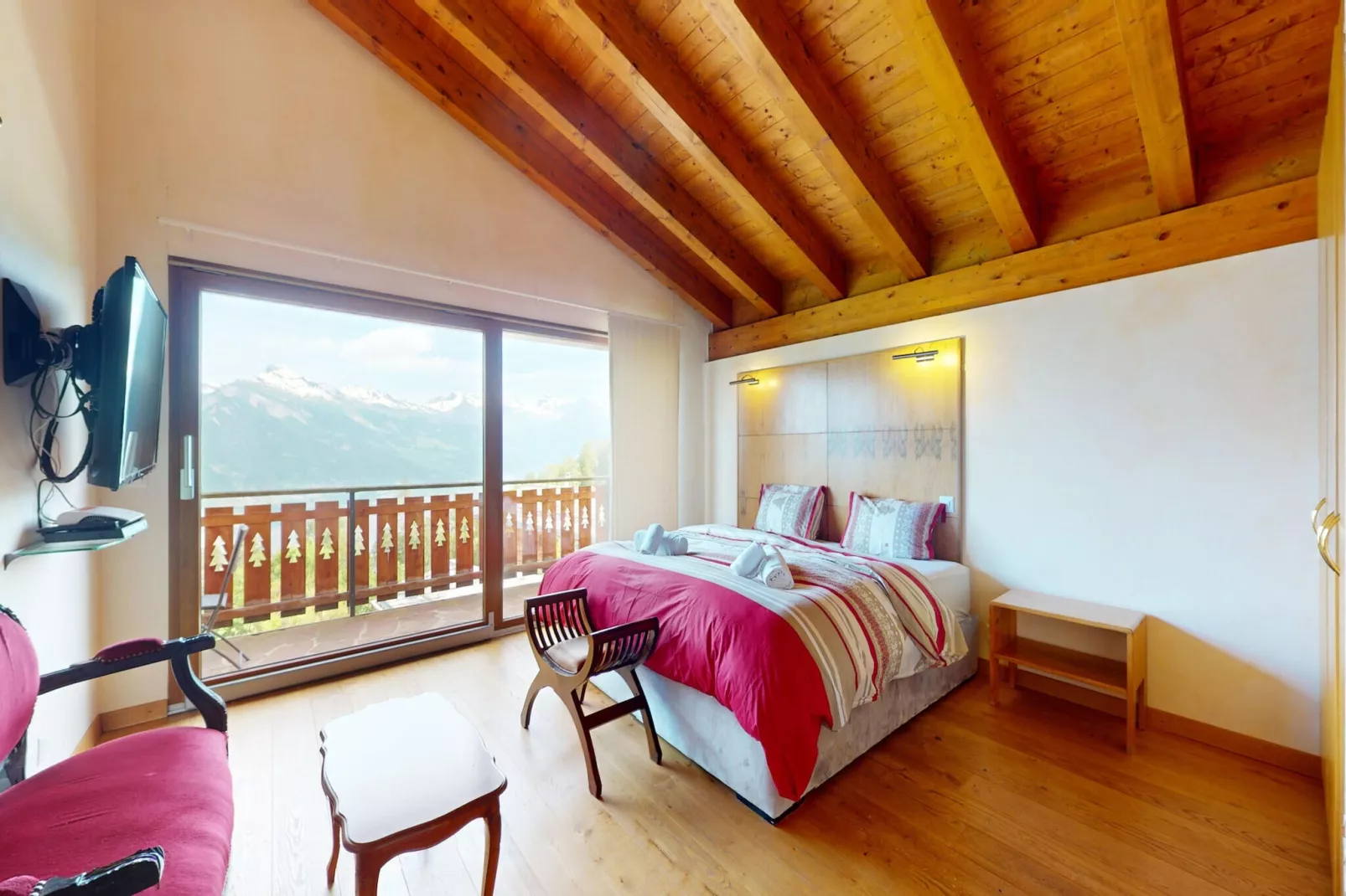 Axaari - VIEW & SWIMMING POOL chalet 10 pers-Schlafzimmer
