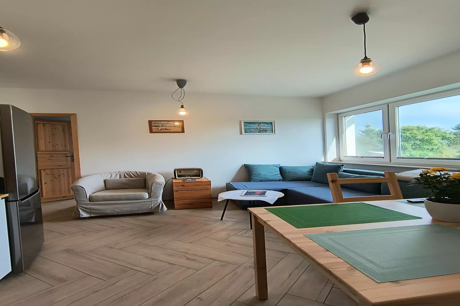 Apartament na piętrze z łóżkiem dwuosobowym-Living room
