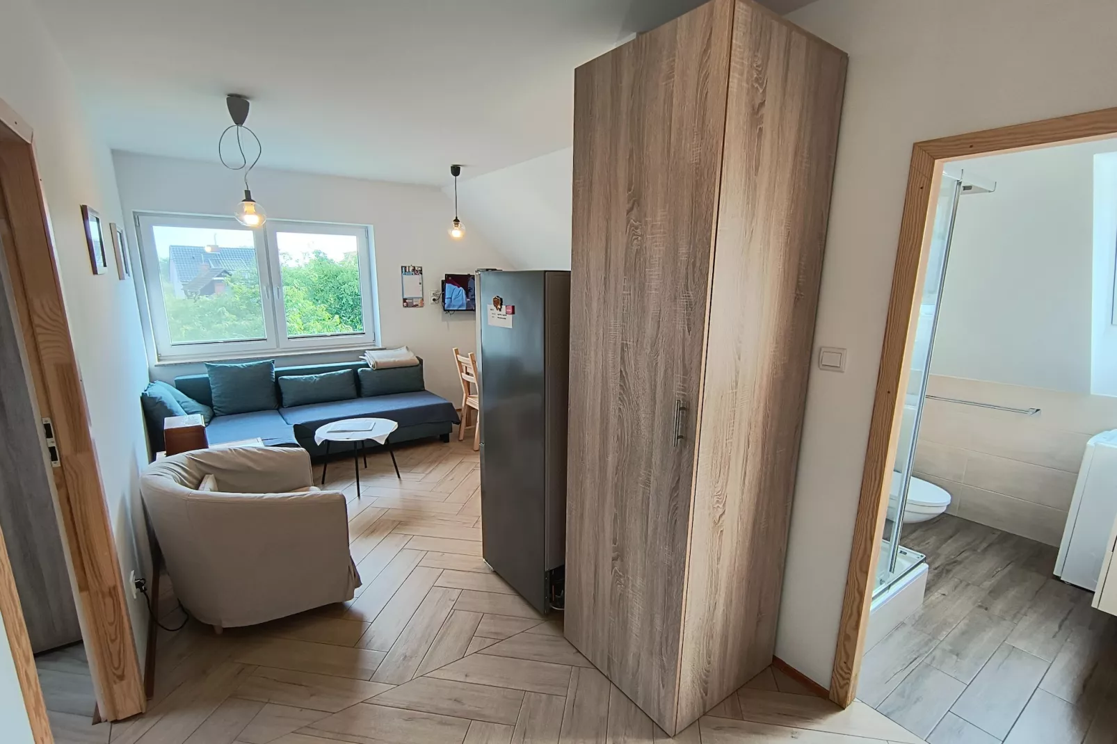 Apartament na piętrze z łóżkiem dwuosobowym-Living room