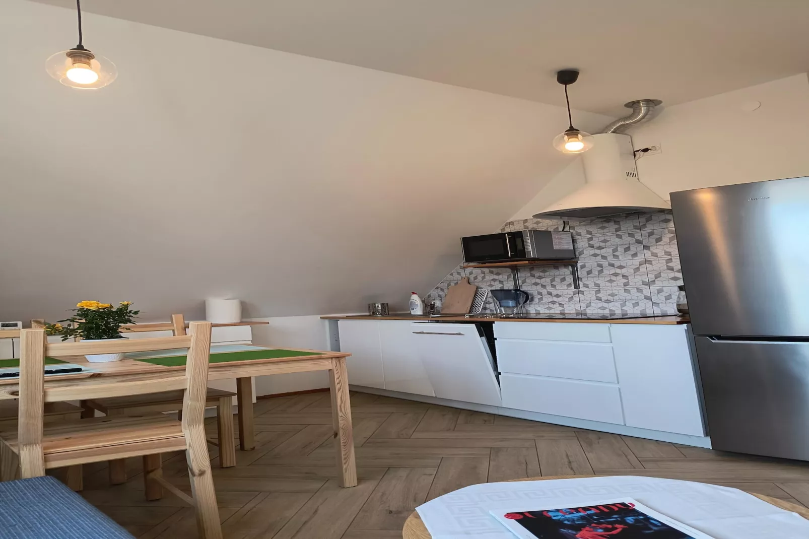 Apartament na piętrze z łóżkiem dwuosobowym-Kitchen