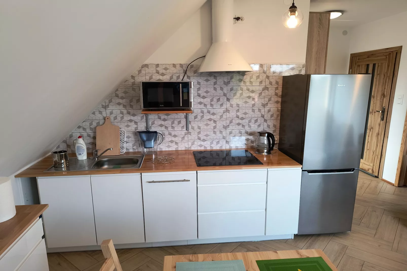 Apartament na piętrze z łóżkiem dwuosobowym-Kitchen