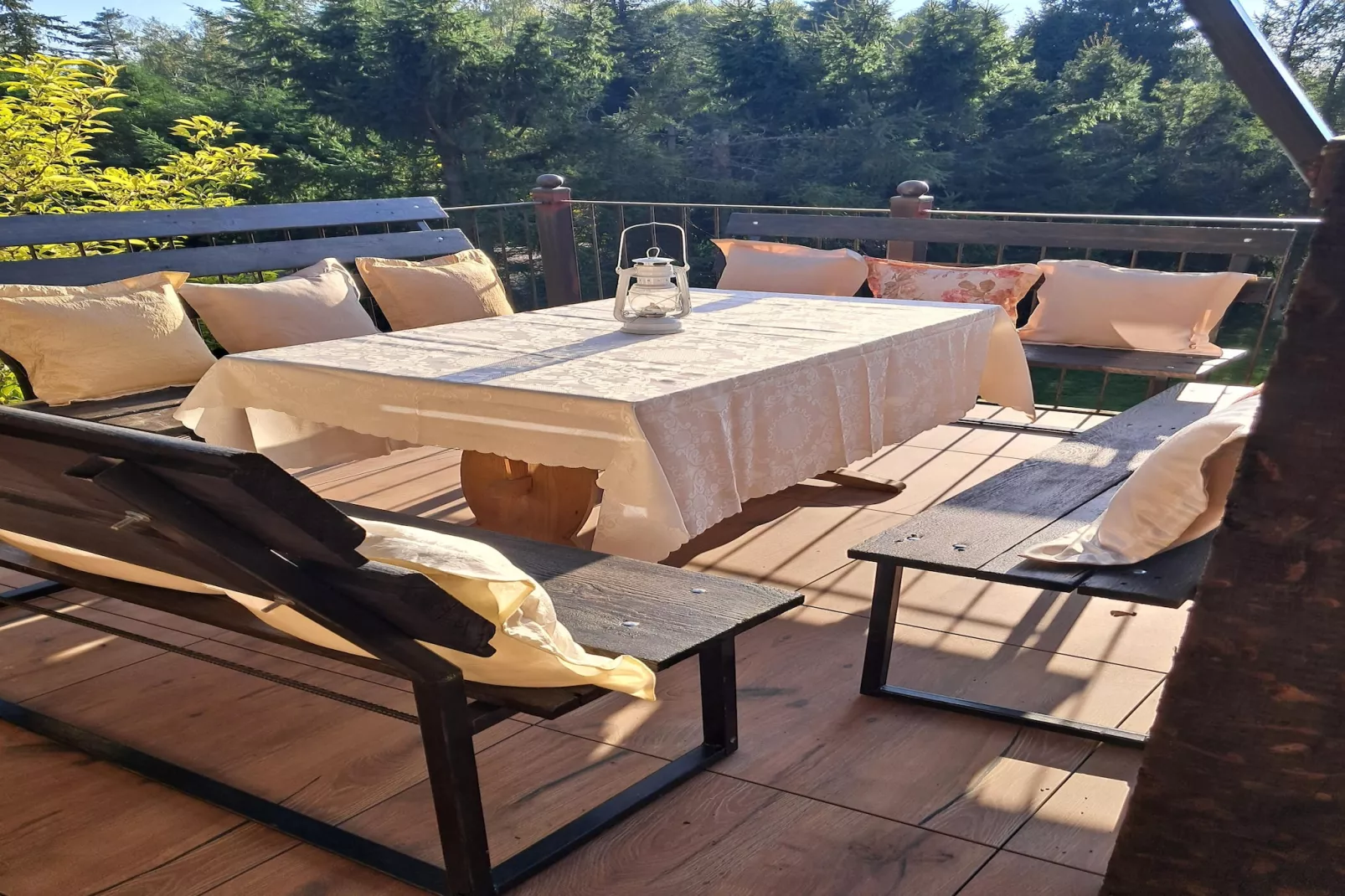 Holiday home in Szymbark-Terrace balcony