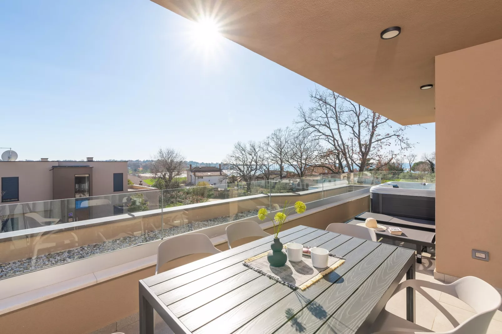 Quercus village penthouse 2 with bubble bath-Terrace balcony