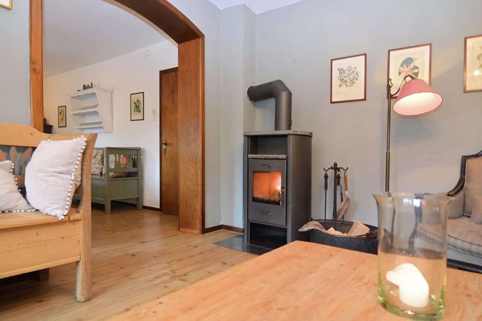 Idyllic holiday home near the ski area-Living room