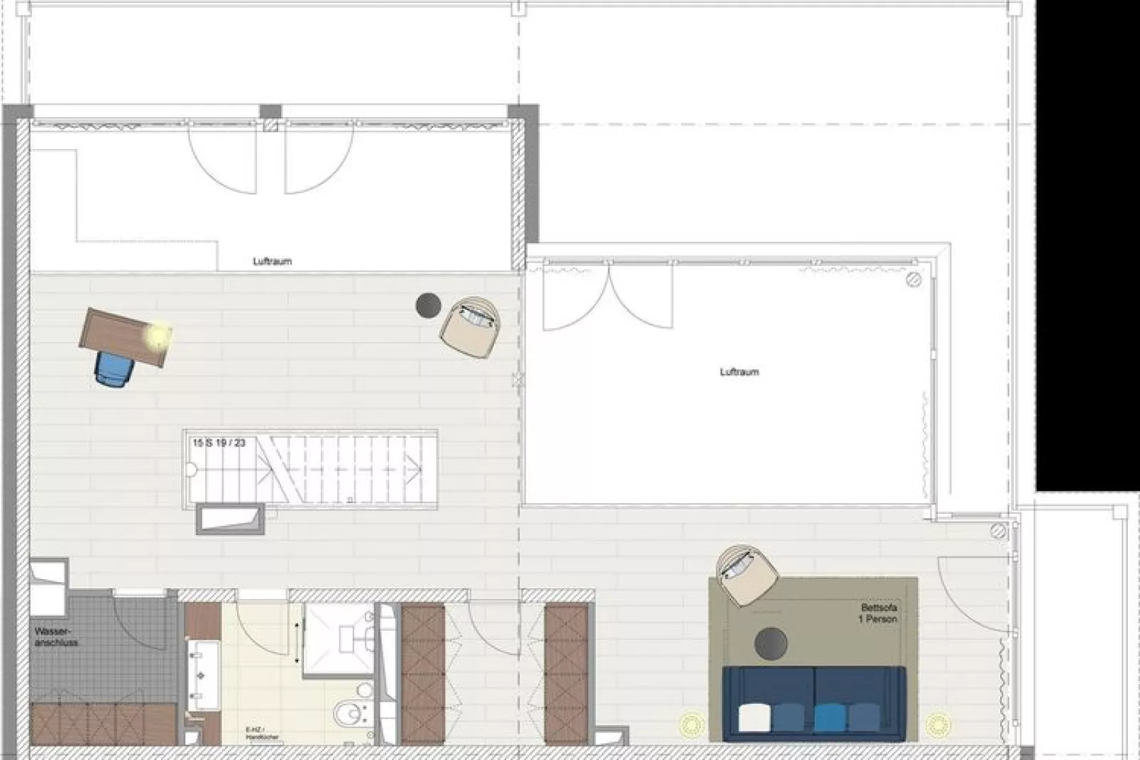 Apartments im MAREMÜRITZ Yachthafen Resort & Spa / Mare Grand Maisonette Suite 2 Personen-Floor plan