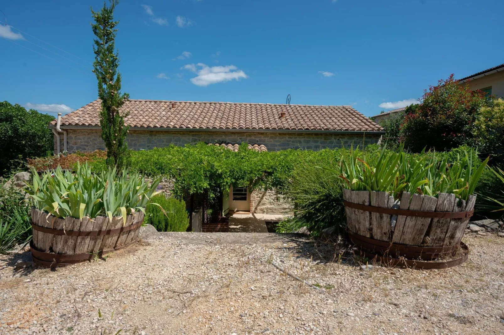 Cottage around a swimming pool in a small villa-Exterior summer