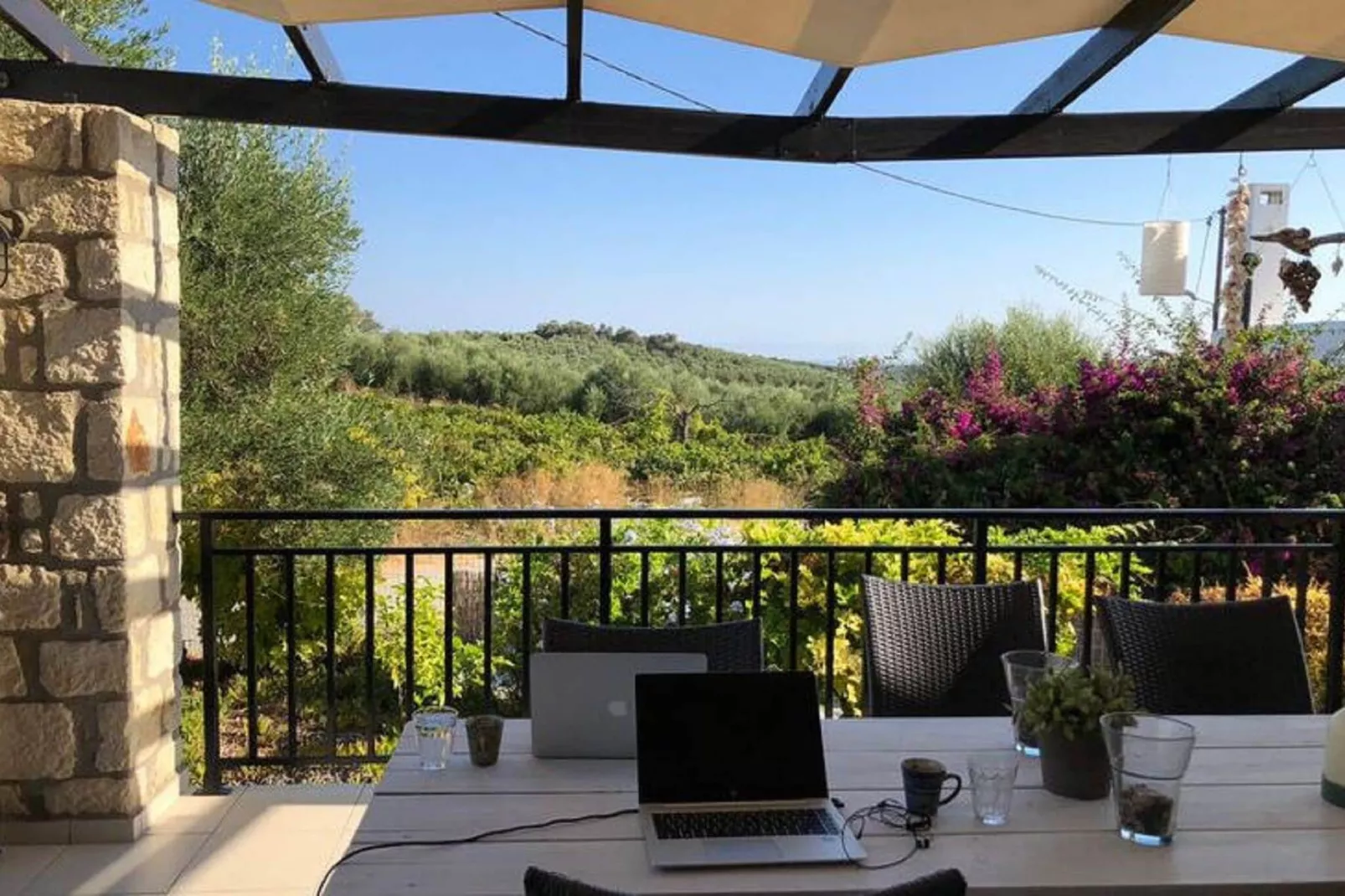 Villa in Loutra-Terrace balcony
