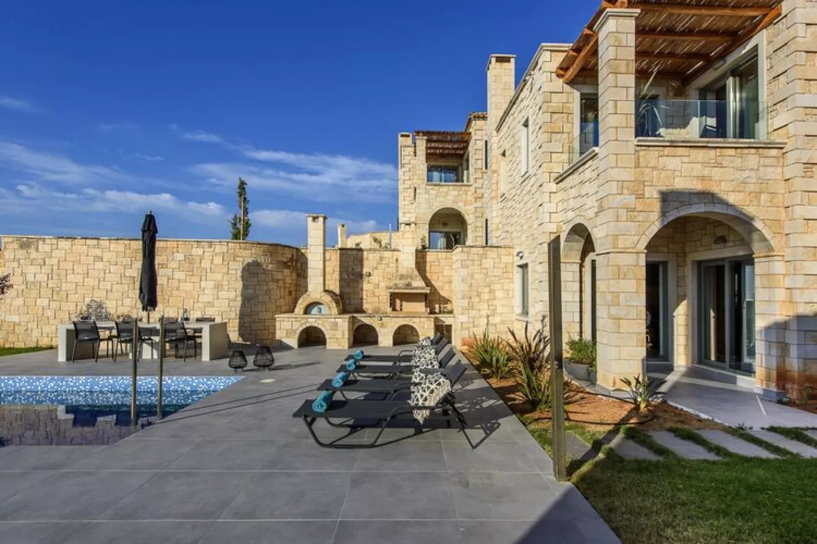 Caldera Theros Villas Chersonissos-3-bedroom villa with private pool-Exterior summer
