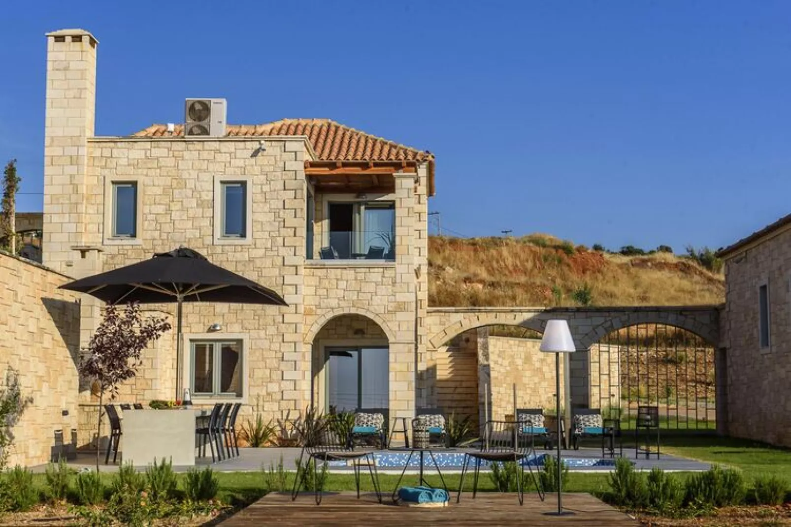 Caldera Theros Villas Chersonissos-3-bedroom villa with private pool-Exterior summer