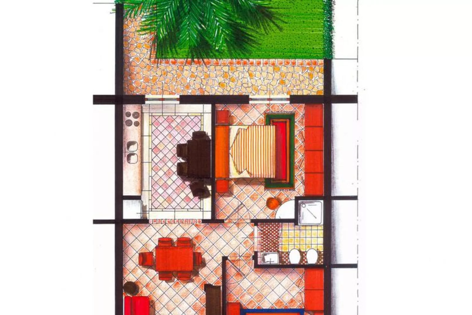 Apartments Dolcestate, Campofelice di Rocce-Bilo 2/4 pax-Floor plan