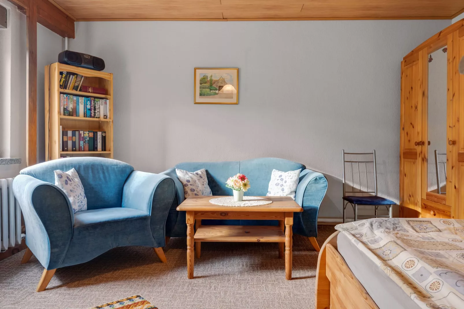 Hübsche Ferienwohnung am See nur 500m-Wohnzimmer
