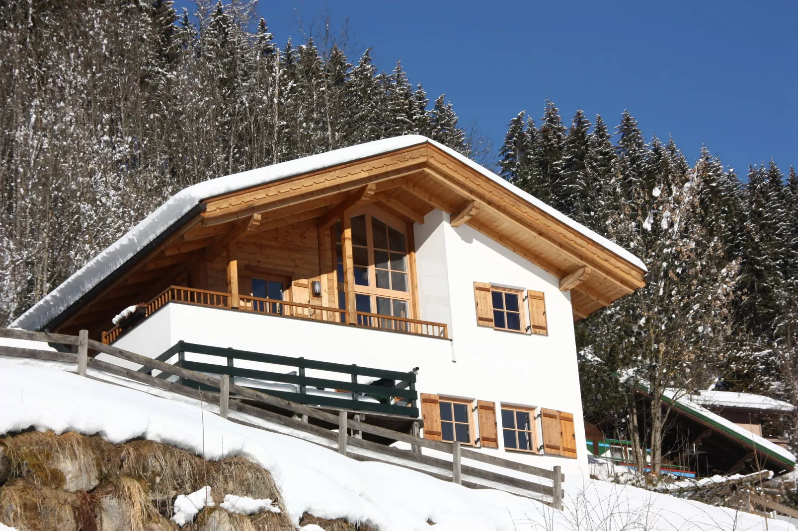 Chalets im Wald-Außenbereich Winter