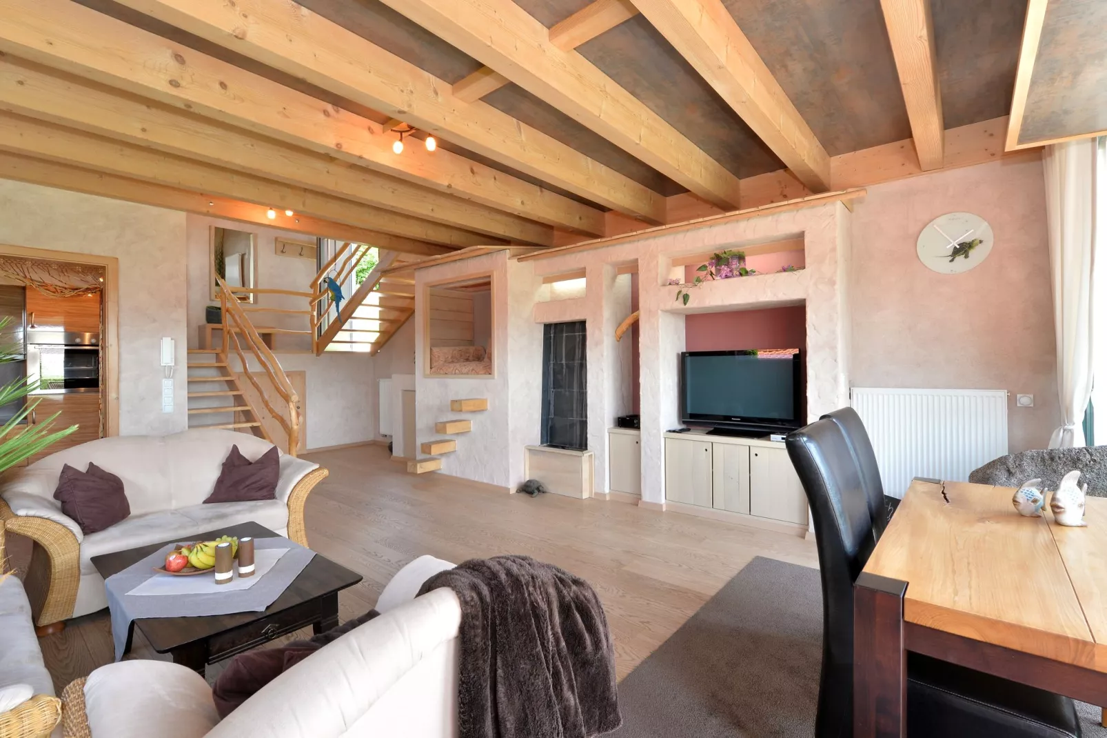 Unique holiday home in Viechtach with sauna-Living room