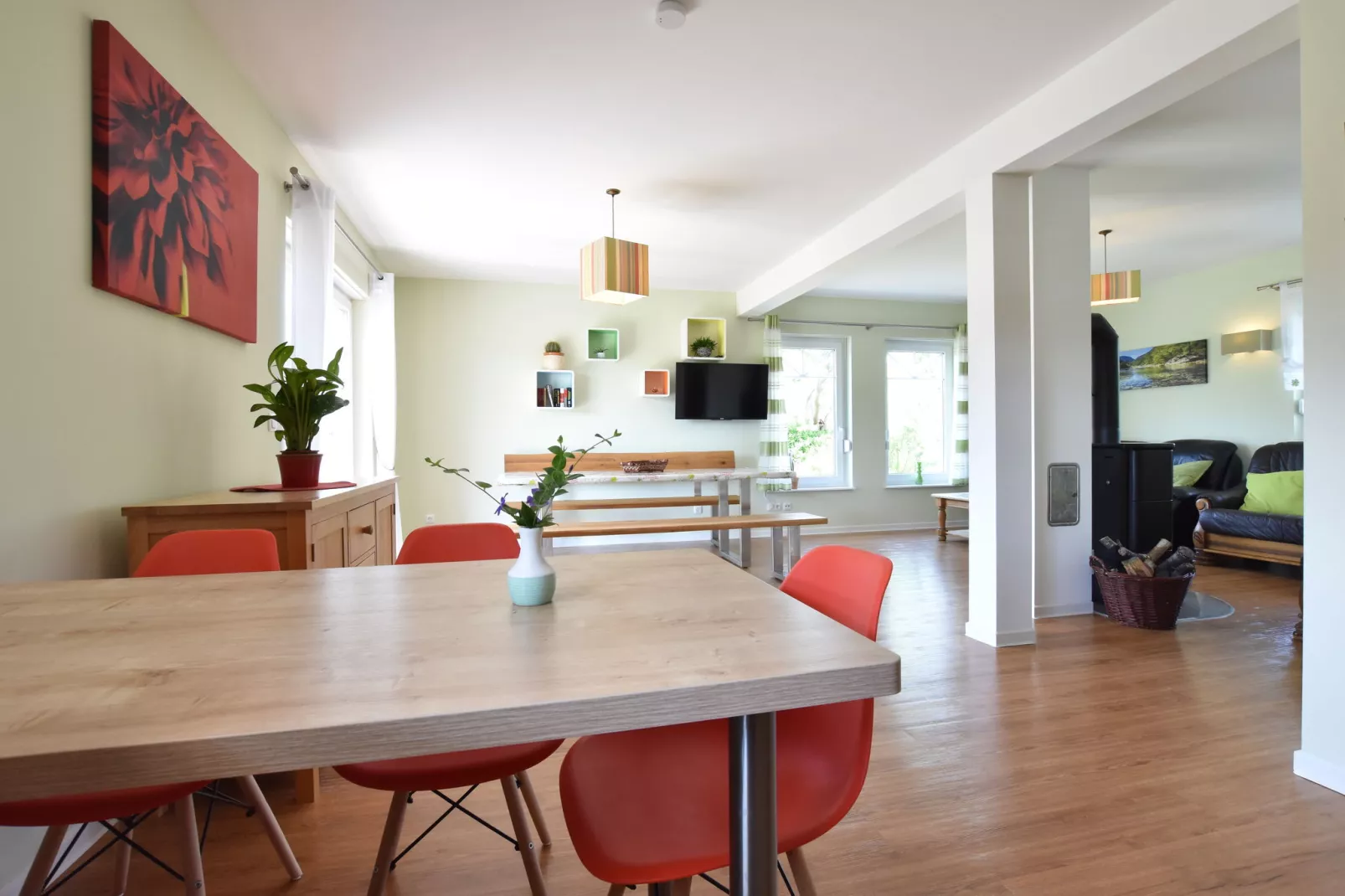 Ferienhaus nahe Insel Poel mit Kamin Terrasse und Garten-Living room