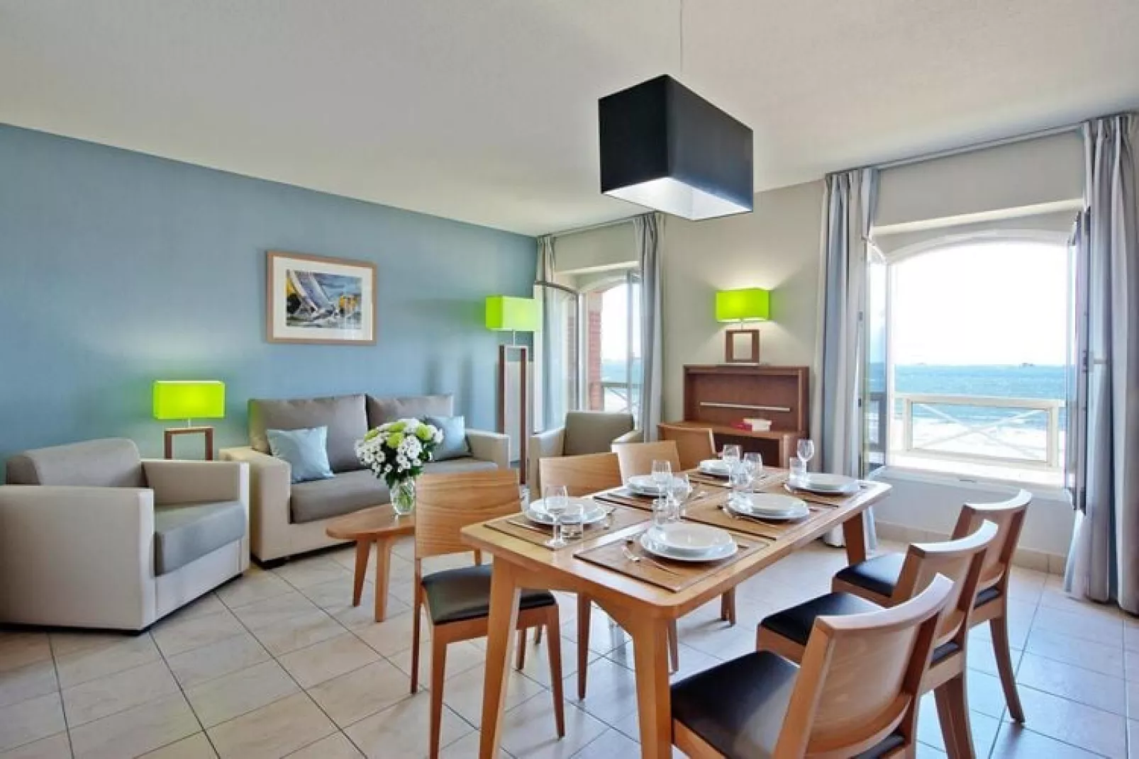 Residence Reine Marine St Malo // app 2 pc latéral 4 pers vue mer-Wohnzimmer