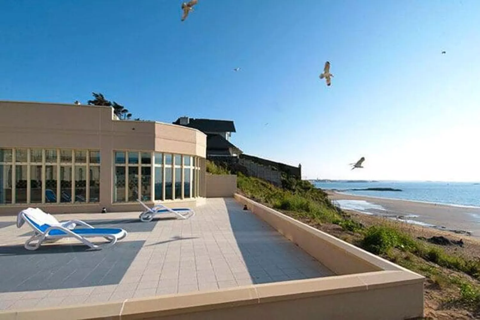 Residence Reine Marine St Malo // app 2 pc latéral 4 pers vue mer-Terrasse