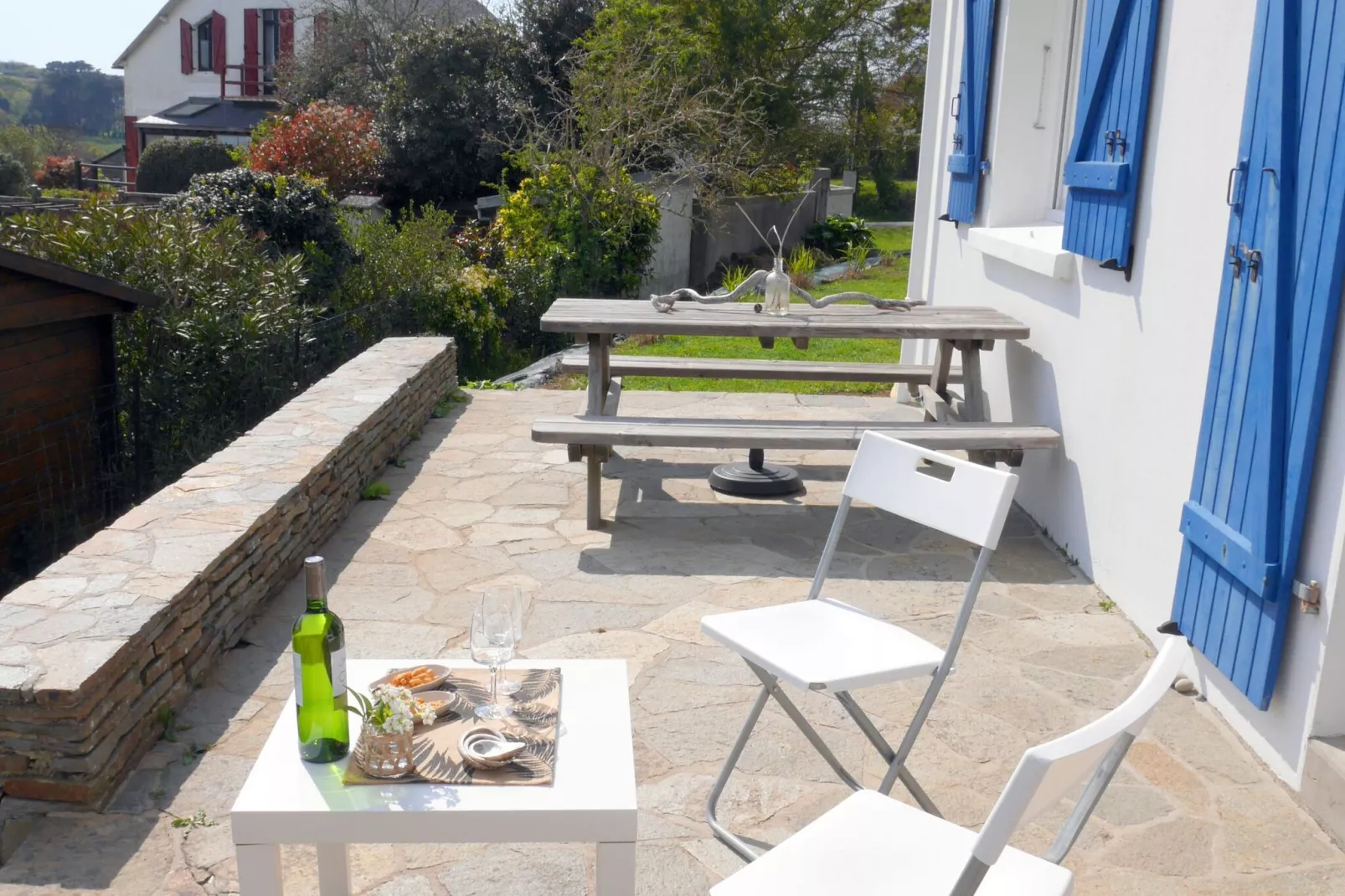 Ferienhaus mit Meerblick Roscanvel-Terrace balcony