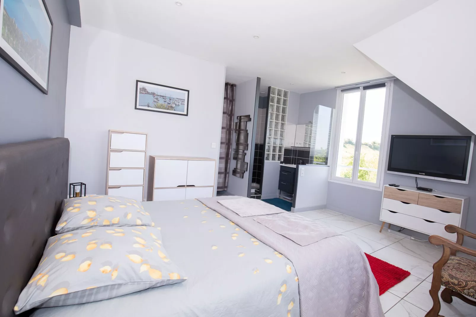 Apt Quineville 4 pers vue mer-Bedroom