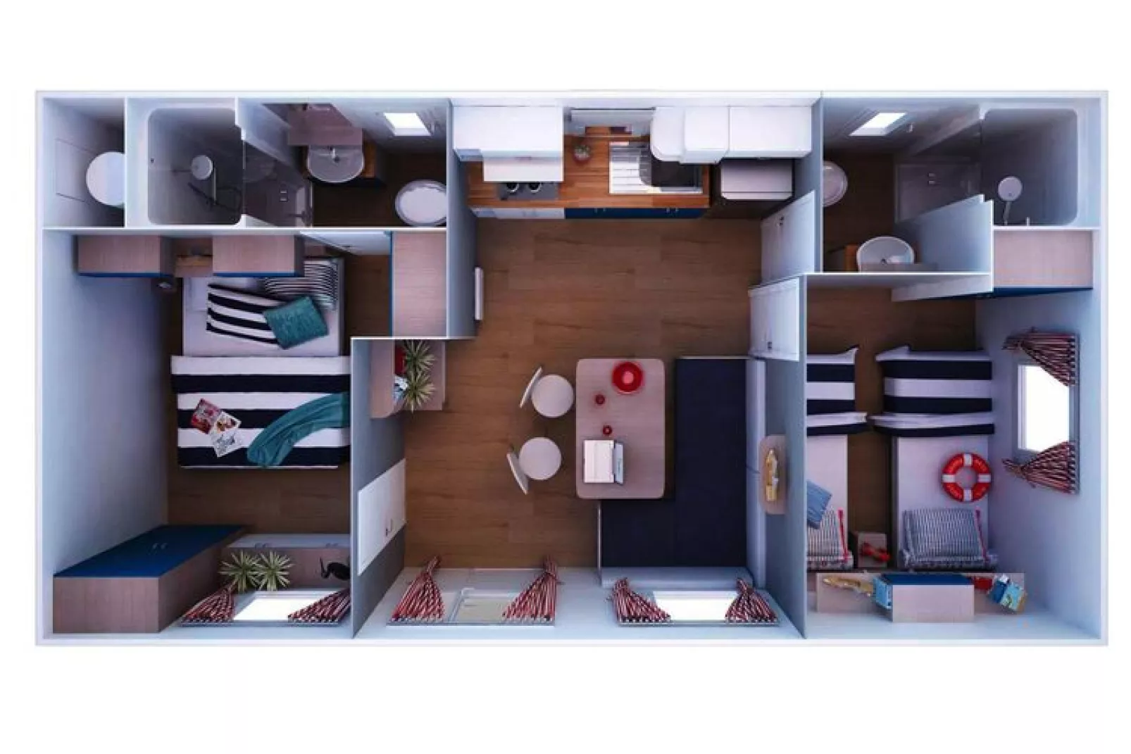 Mobile Homes in Camping Park Soline - Biograd - Type Premium-Floor plan