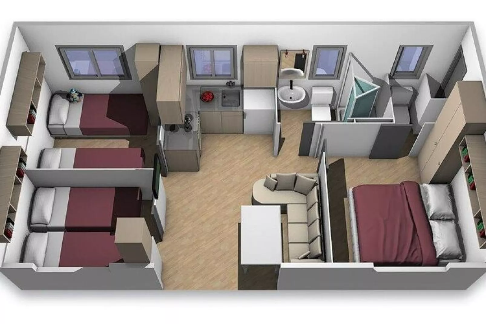 Mobile Homes San Francesco, Desenzano-MH Family Plus-Floor plan