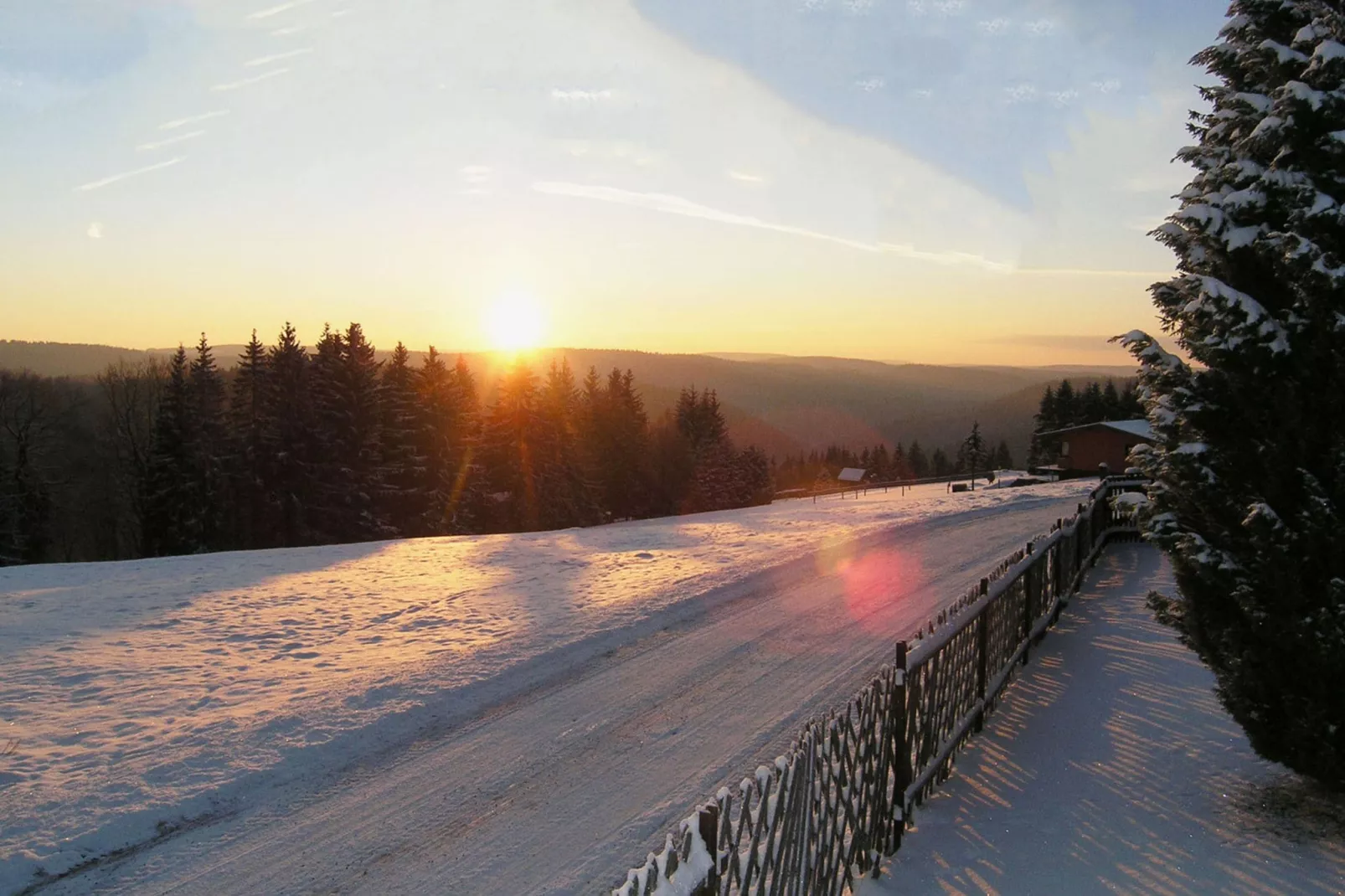 Flat near the forest in Frauenwald Thuringia-Area winter 1km