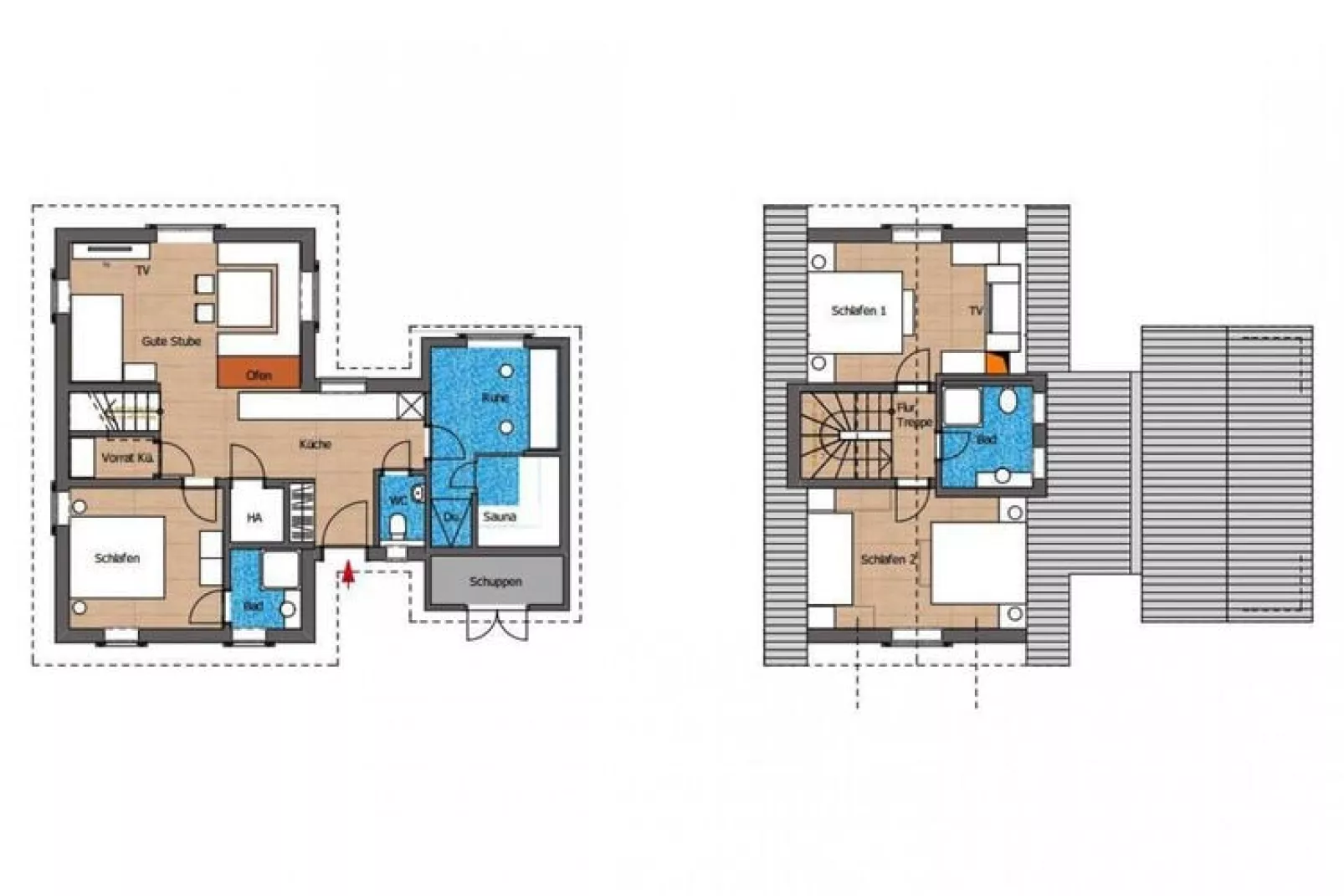 Exklusive Lodge 6  Personen-Floor plan