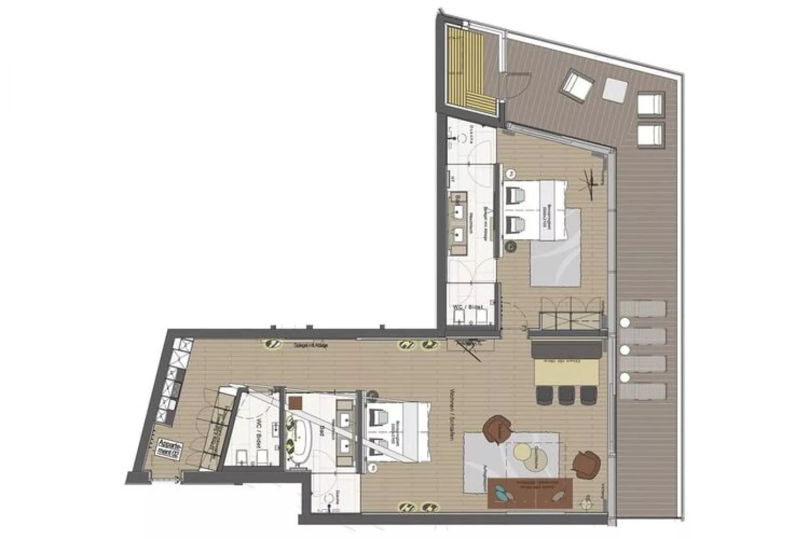 Mountain View Lofts - Granat 3 Personen-Floor plan