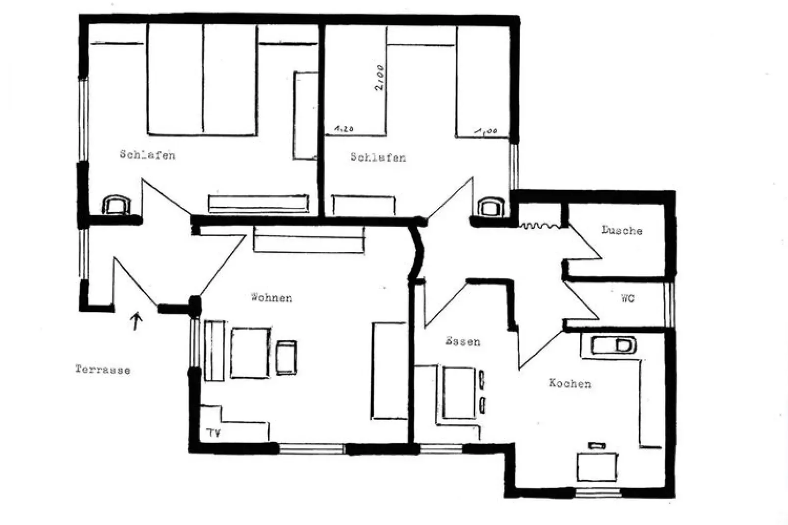 Ferienhaus Schneider Rinchnach 70 qm-Plan d'étage
