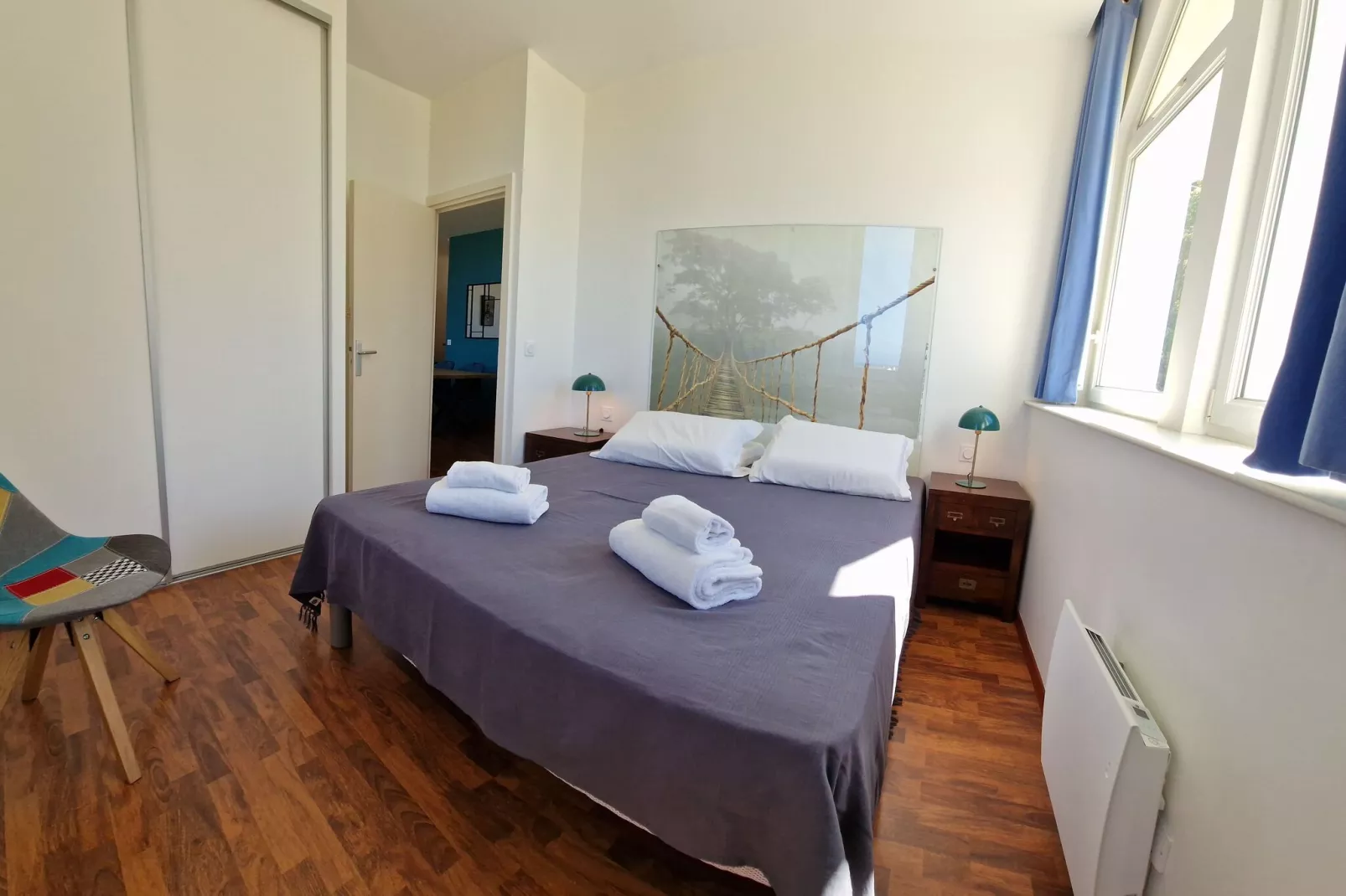 Pretty apartment with sea view in Primel-Bedroom