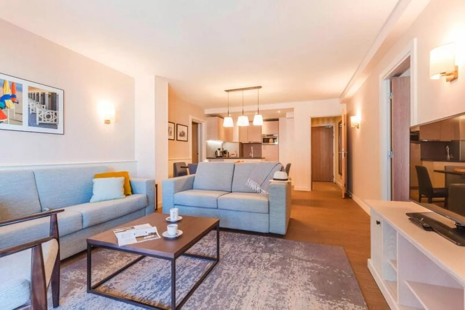 Residence Presqu'Ile de la Touques Deauville - 36 Standard Apt 6 p - 2 bedrooms - terrace or balcony-Living room