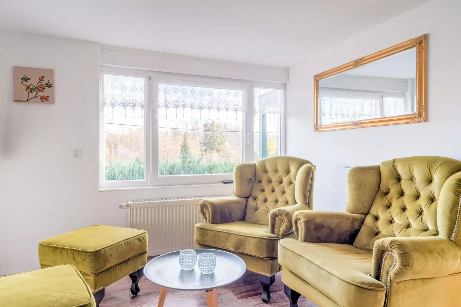 Holiday home with terrace next to the forest-Living room