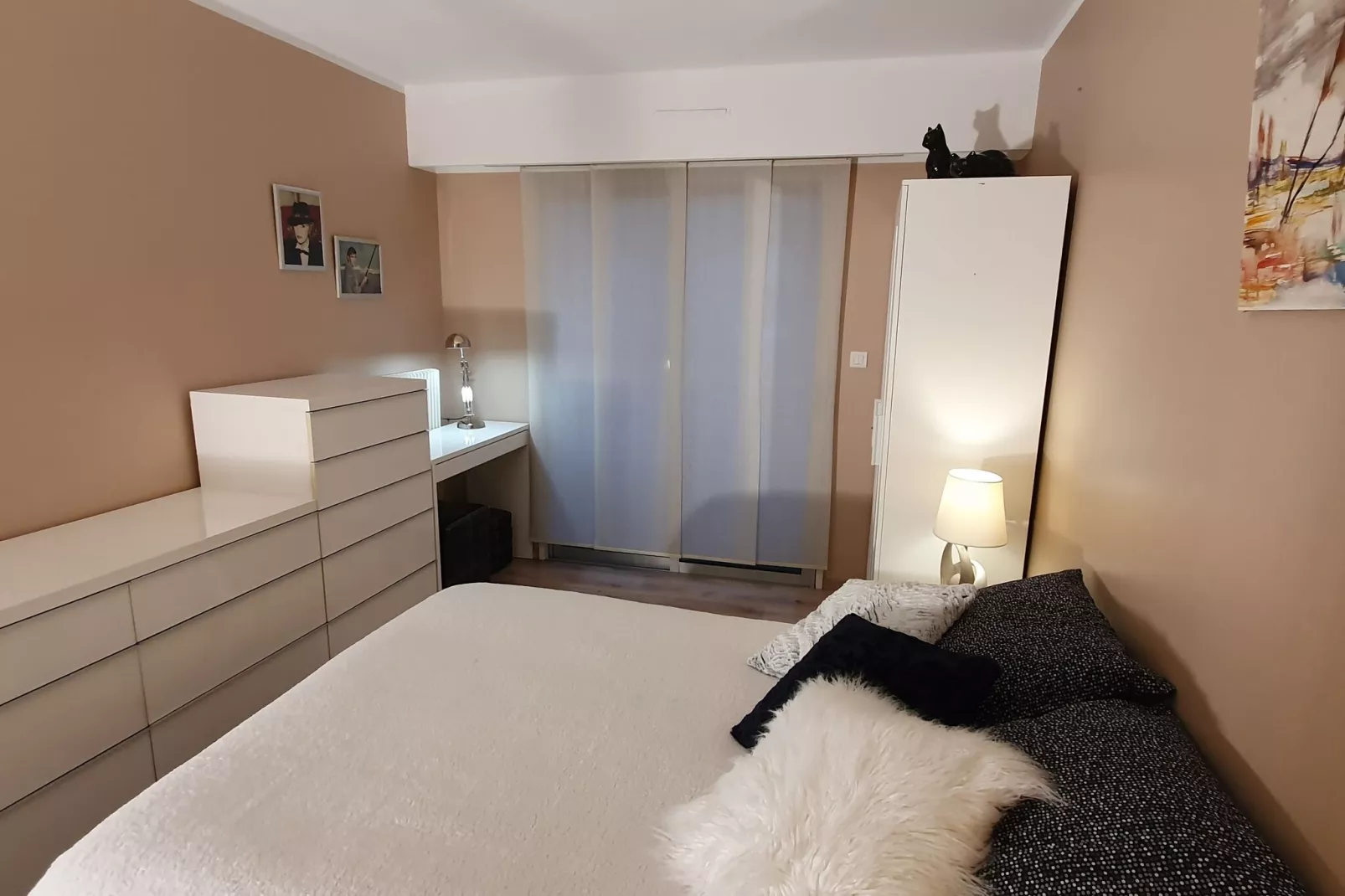 Appartement standing avec terrasse et vue mer à Nice-Schlafzimmer
