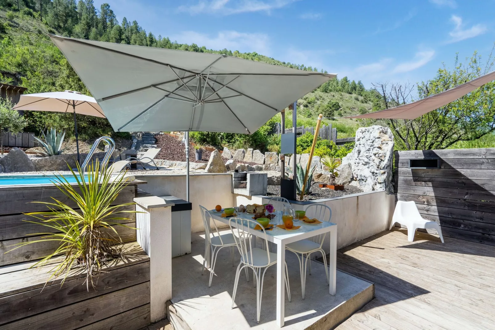 Villa - Les Vans-Terrasse/Balkon
