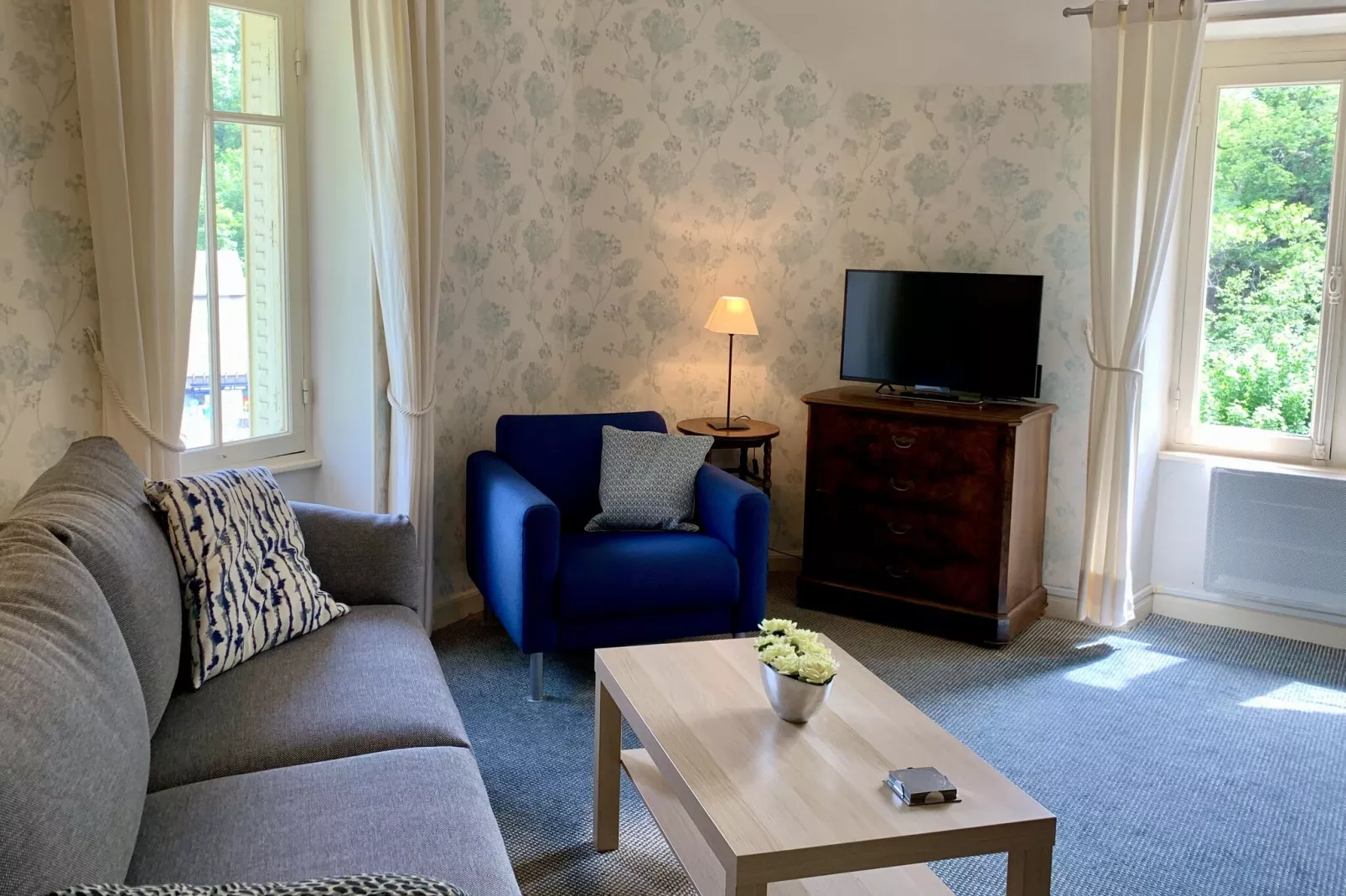 Gîte romantique-Wohnzimmer
