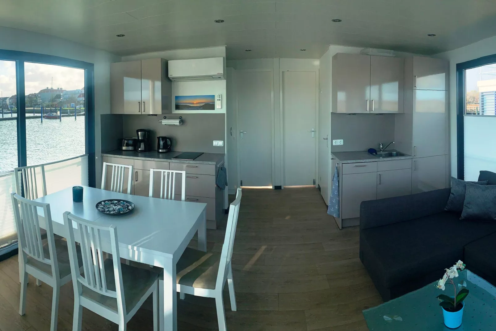 Houseboat Floating House Küstennebel 2 44 m²-Living room