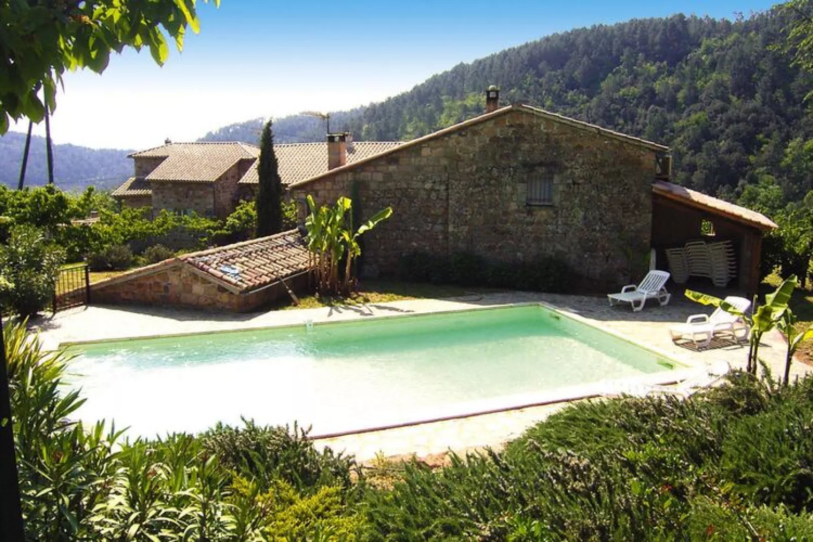 Steinhaus in Chambonas / La Grange-Pool