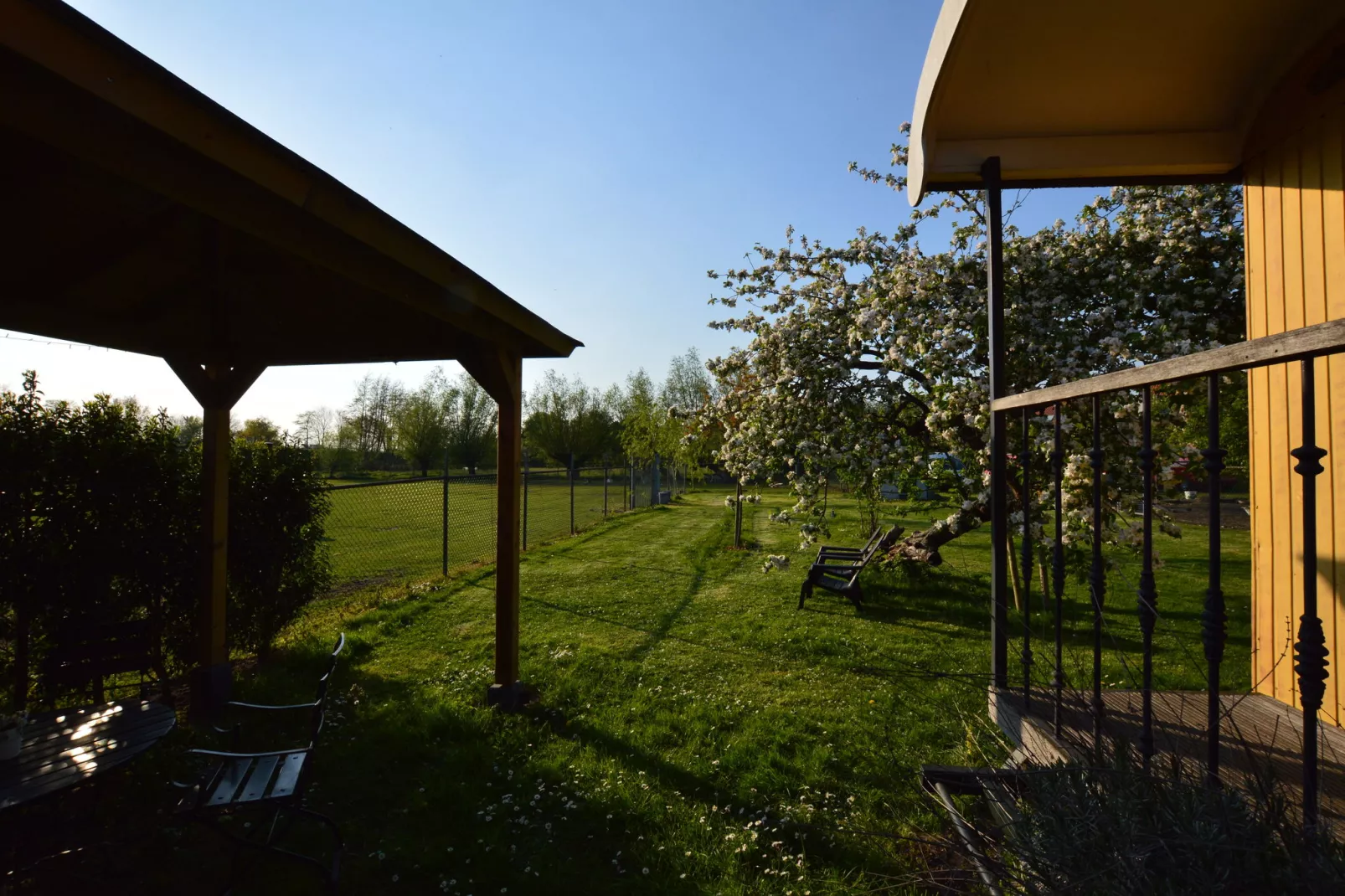 Pipowagen de Weideblick-Aussicht Sommer