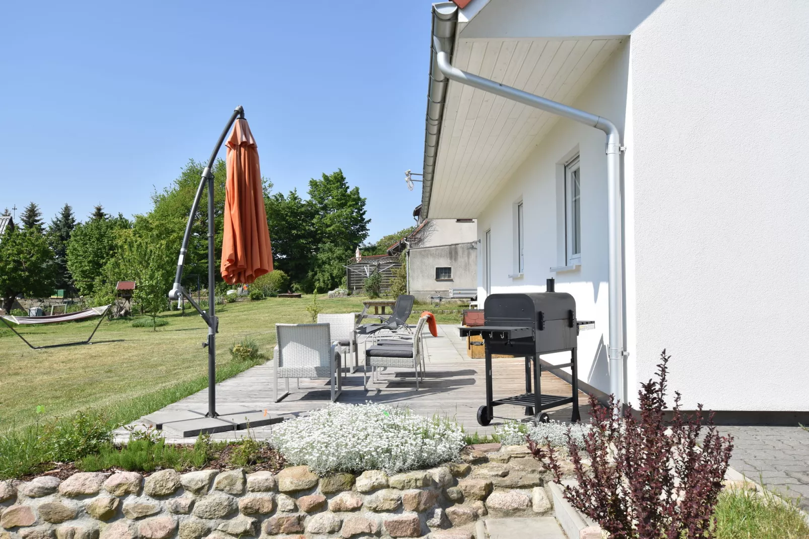 Ferienhaus nahe Insel Poel mit Kamin Terrasse und Garten-Terrace balcony