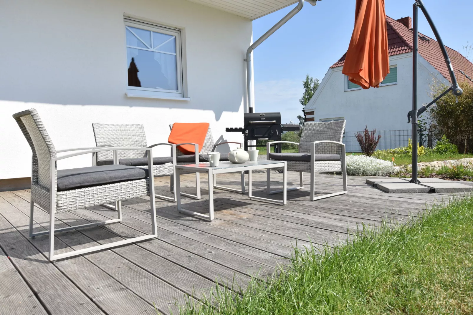 Ferienhaus nahe Insel Poel mit Kamin Terrasse und Garten-Terrace balcony