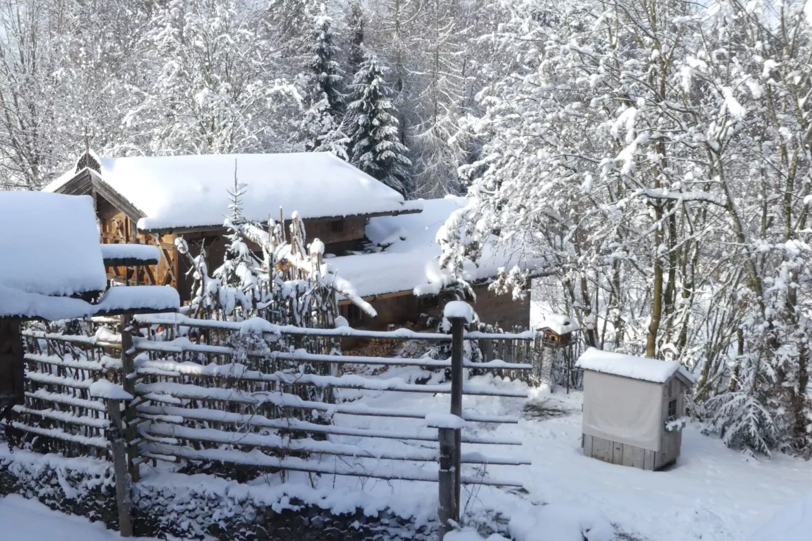Almhütte-Garten Winter