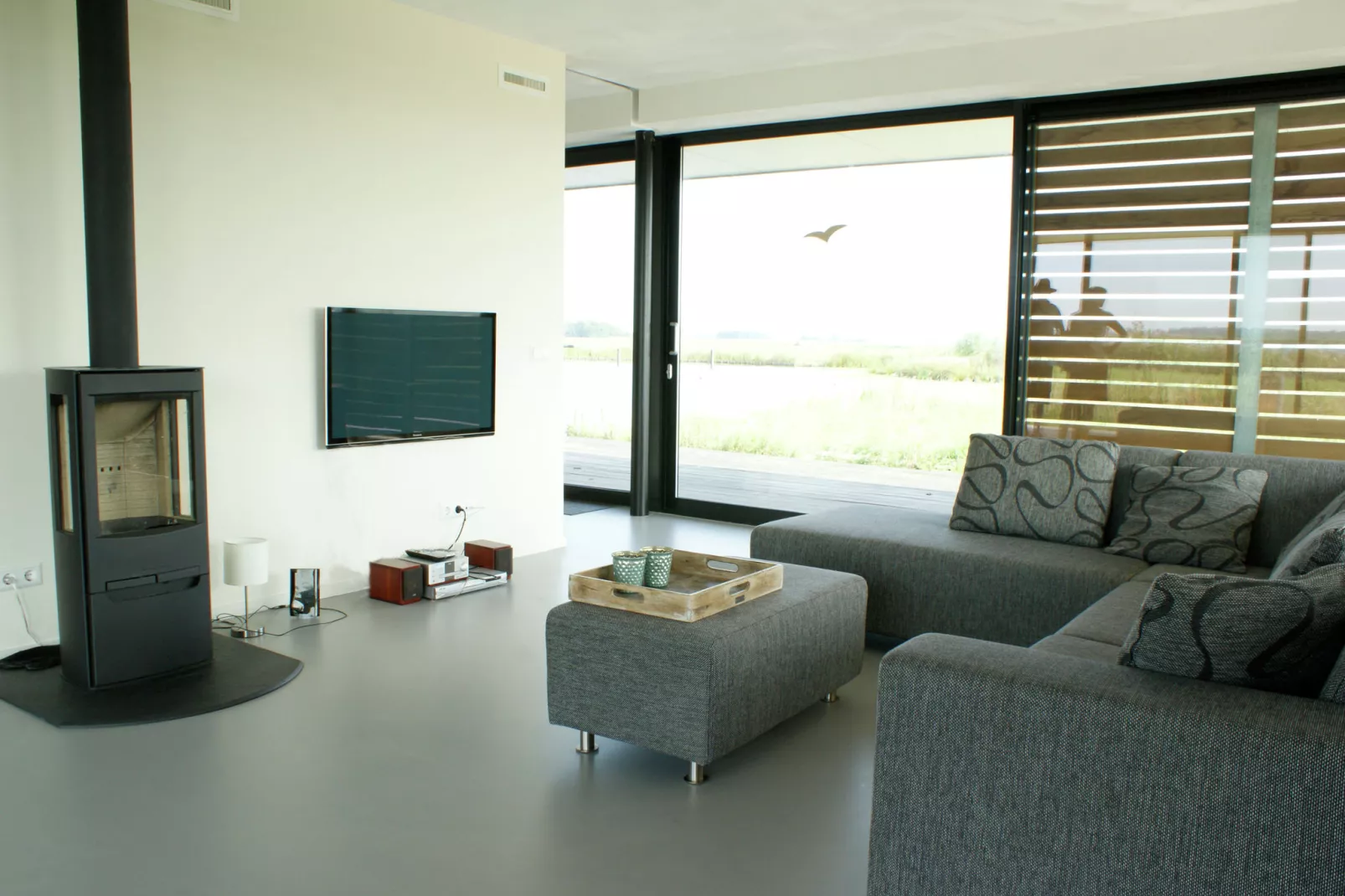 Watervilla de Blauwe Reiger-Wohnzimmer